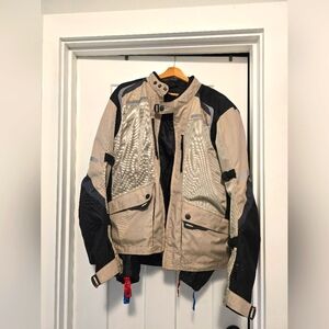 Men's Performance Motorcycle Jacket in Beige and Black